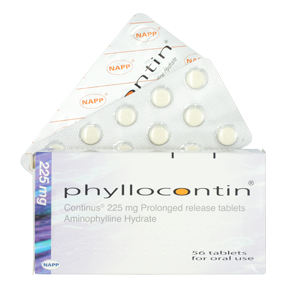 <span>Phyllocontin Continus Tablets 225mg</span>菲康汀持續性藥效錠 225毫克
